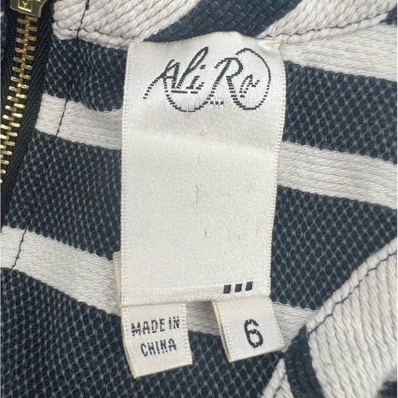 Ali Ra Blue Off White Striped Sleeveless Tank Dress Size 6 Women's - Picture 2 of 5